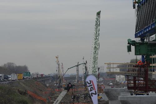 Cantiere del nuovo ponte sul Tagliamento nell'ambito dei lavori della terza corsia dell'A4 - Latisana 28/11/2017